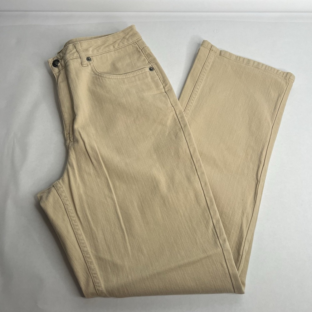 Coldwater Creek Womens Khaki Tan 5 Pocket Jeans 10 34" X 30"‎ Vtg High Waist